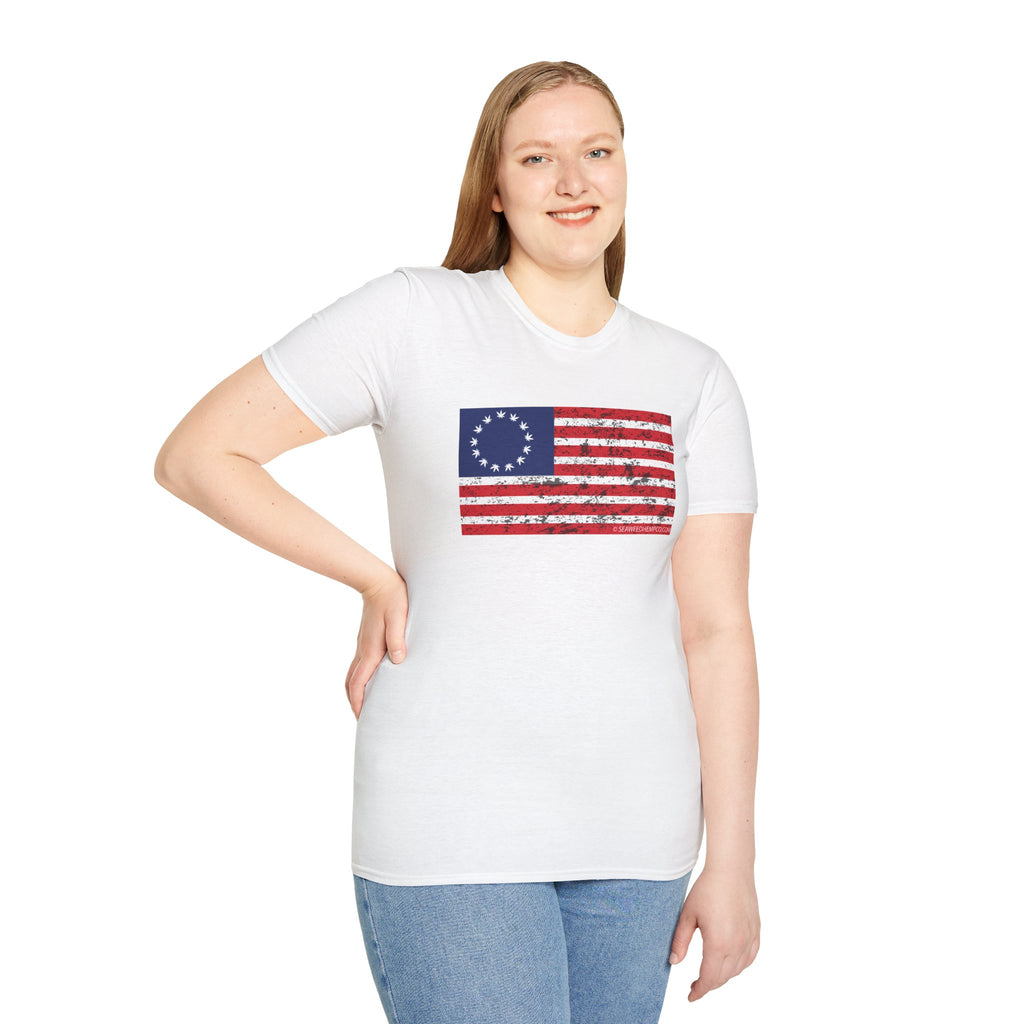 Distressed American Revolution Flag — Vintage 13 Hemp Stars