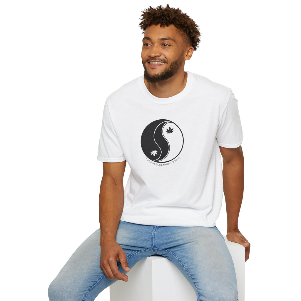 Yin Yang  with Hemp leaves