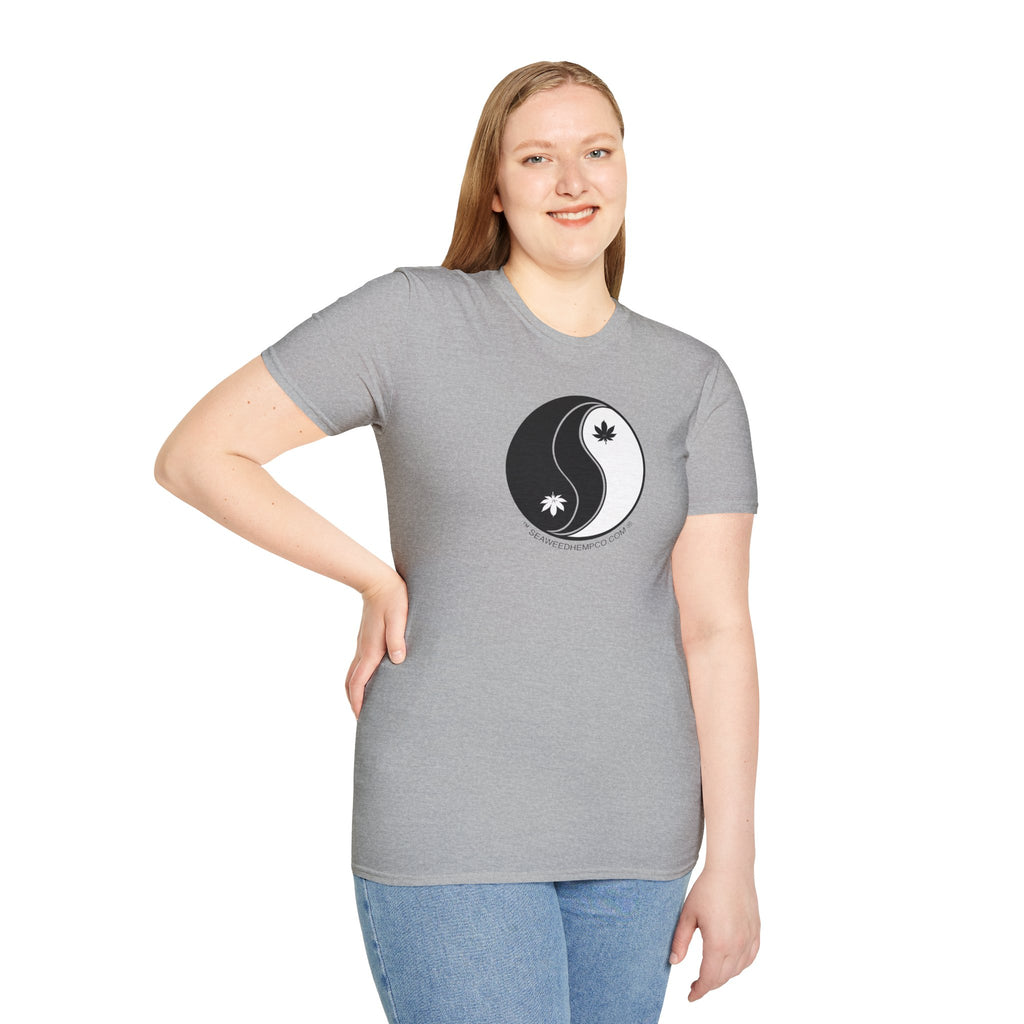 Yin Yang  with Hemp leaves