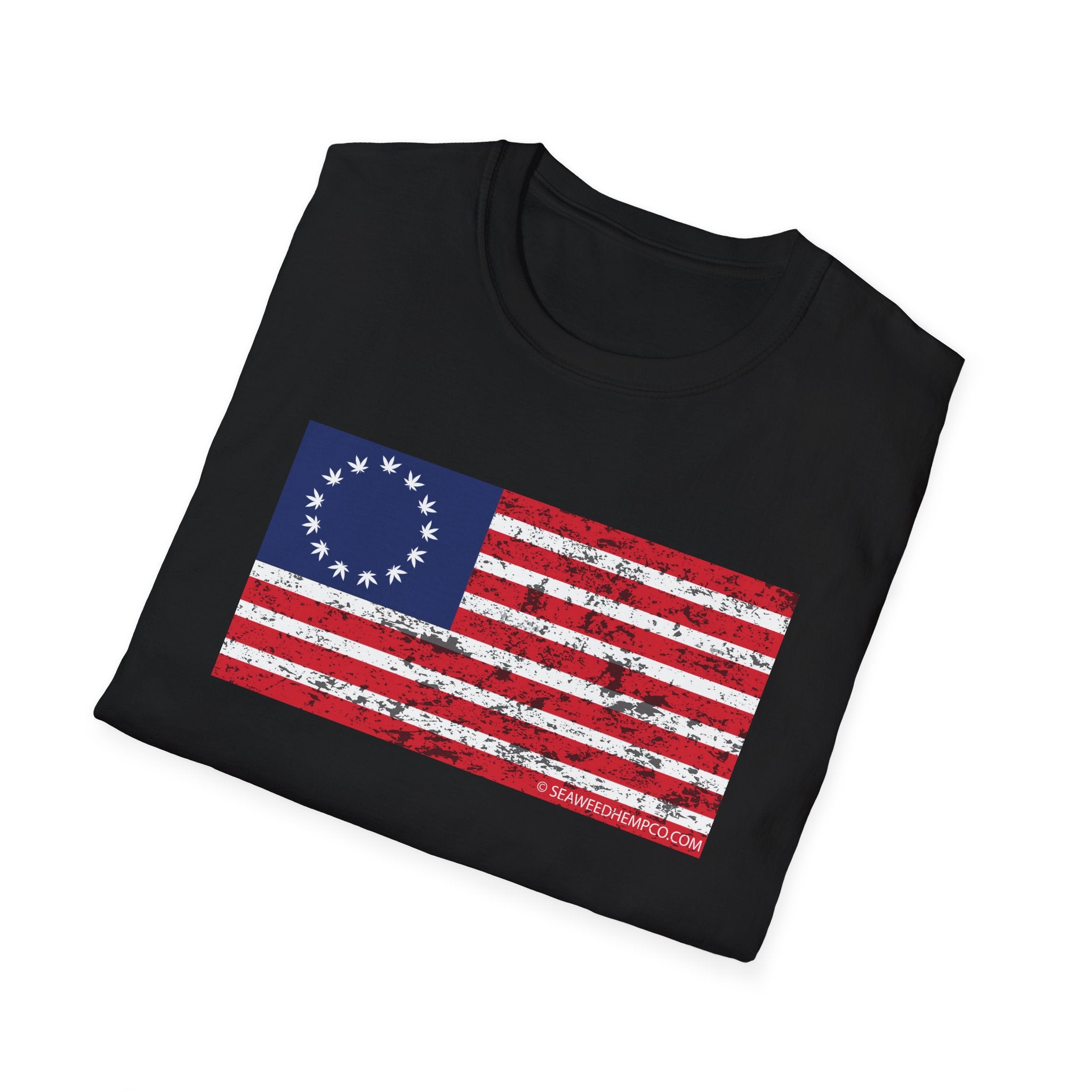 Distressed American Revolution Flag — Vintage 13 Hemp Stars
