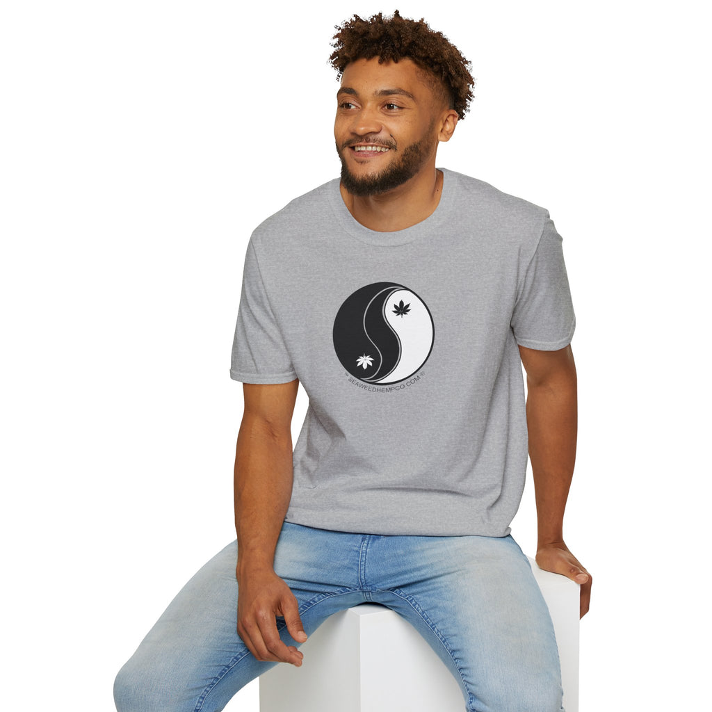 Yin Yang  with Hemp leaves