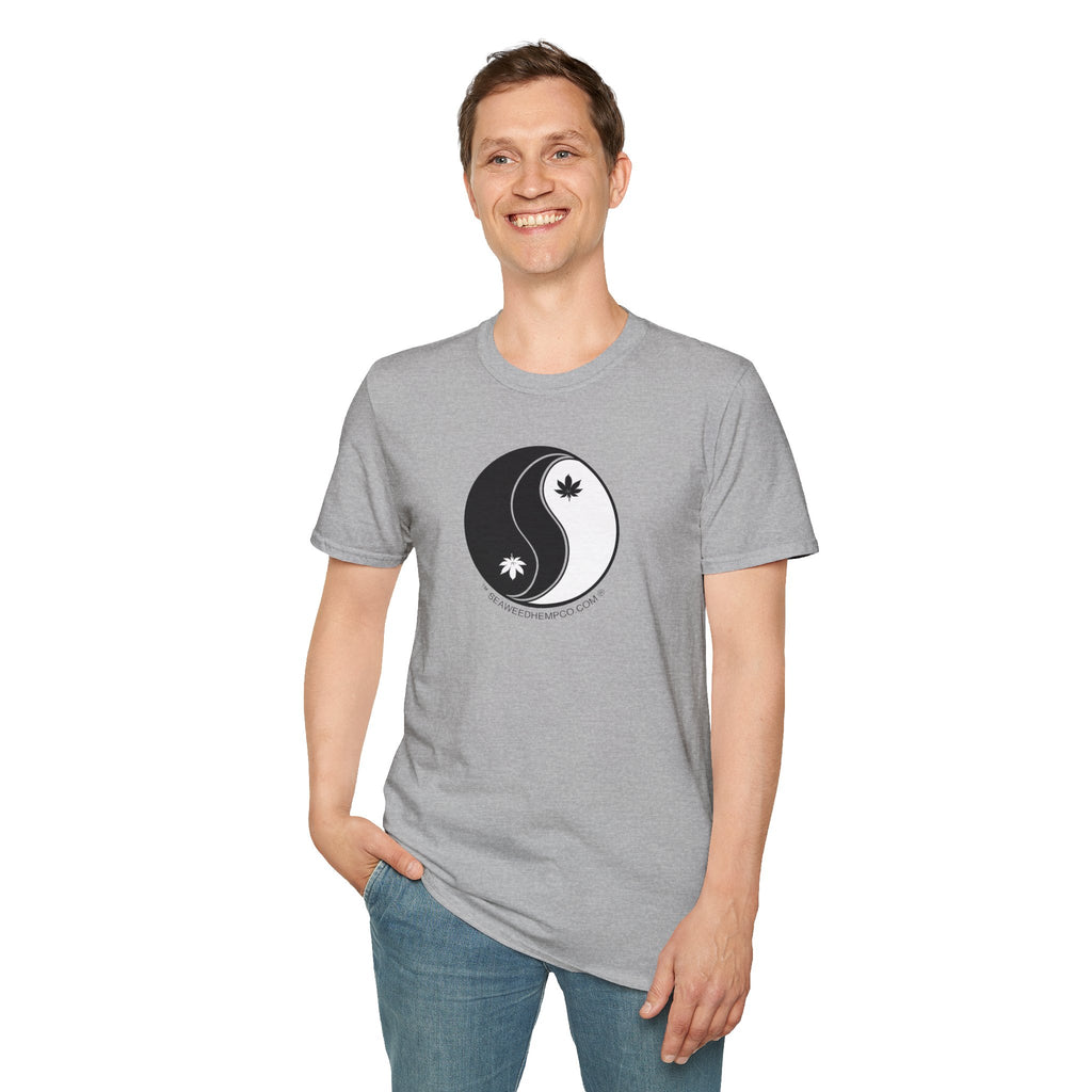 Yin Yang  with Hemp leaves