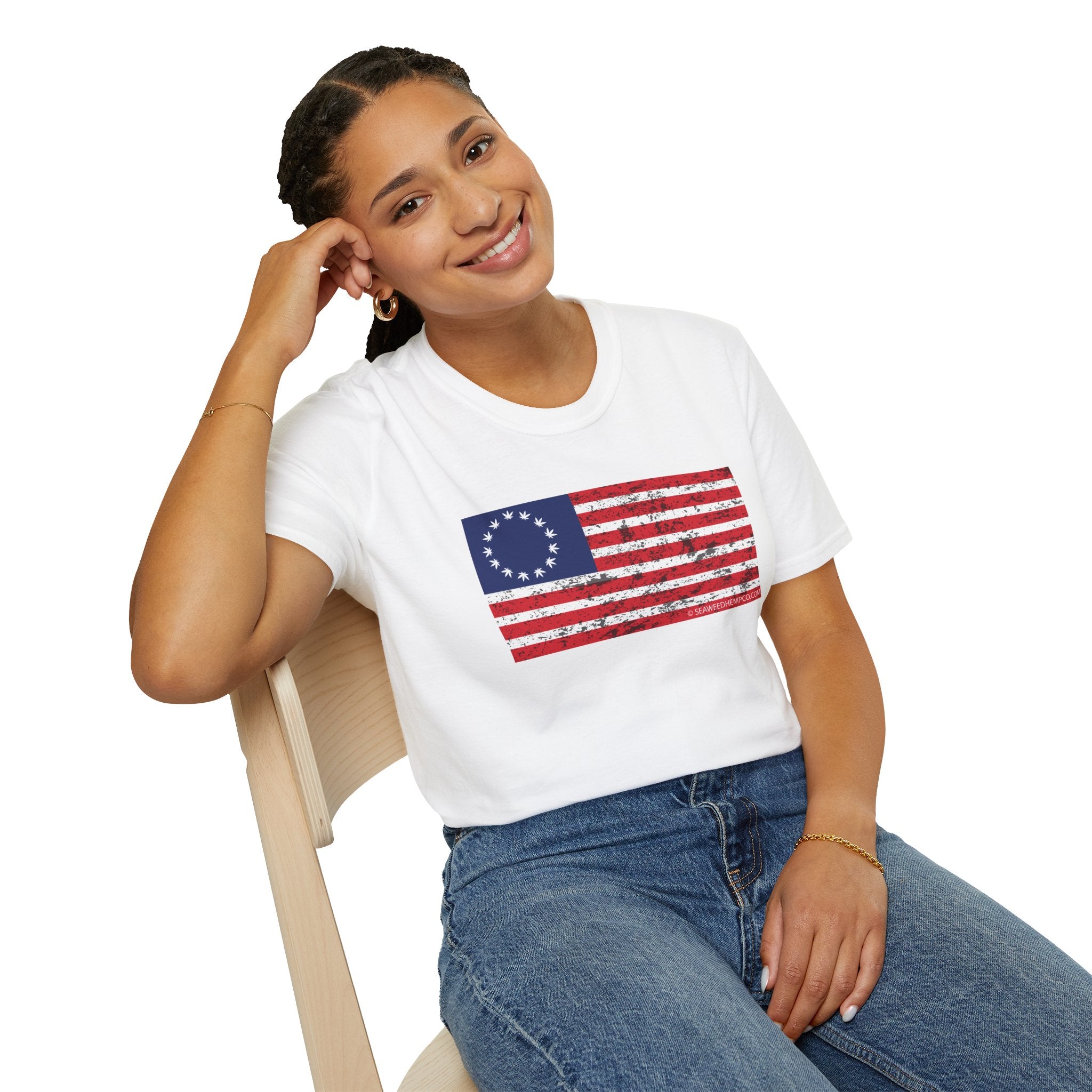 Distressed American Revolution Flag — Vintage 13 Hemp Stars
