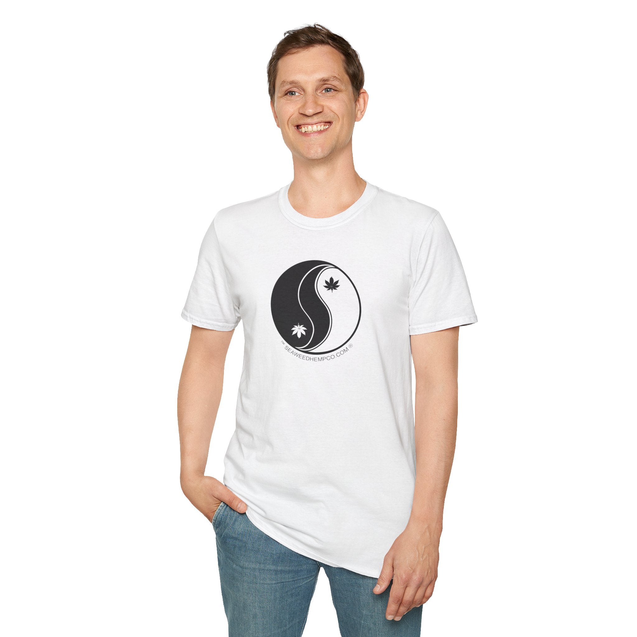 Yin Yang  with Hemp leaves