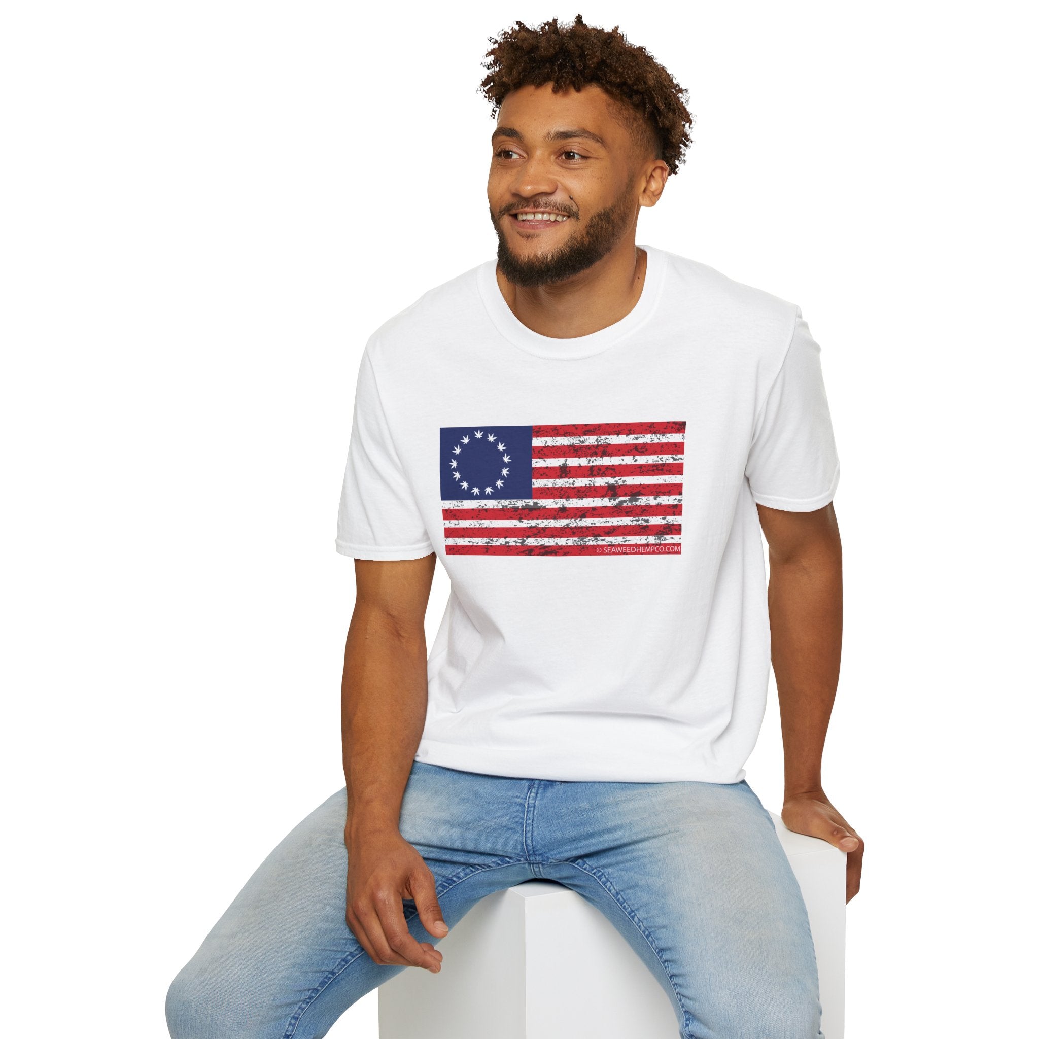 Distressed American Revolution Flag — Vintage 13 Hemp Stars